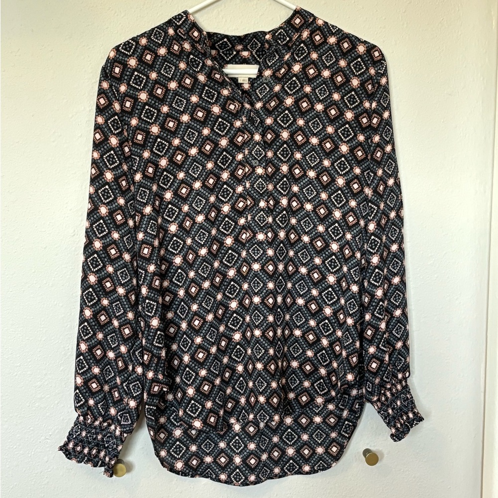 Loft Outlet Geometric Patterned Women's Top, Size Small